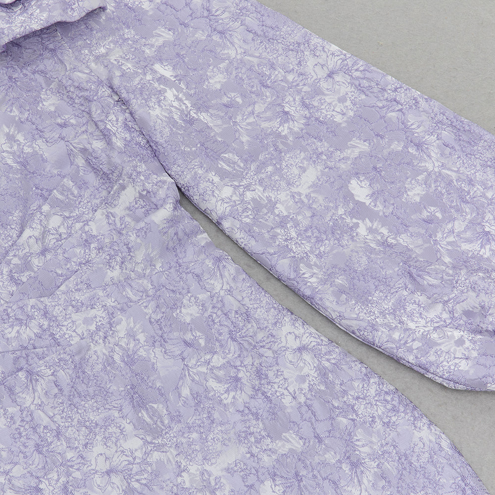 AIIZIE FLORAL ONE SLEEVE MIDI DRESS LAVENDER - product image