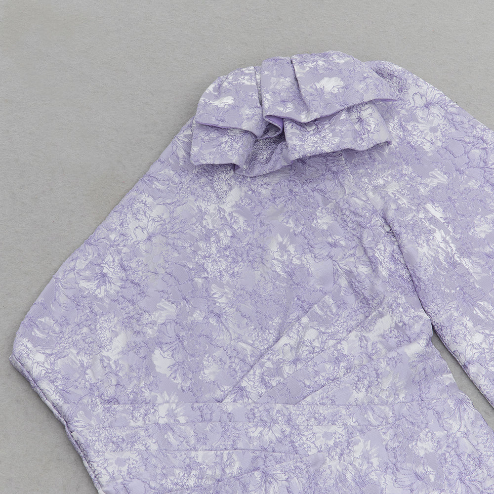 AIIZIE FLORAL ONE SLEEVE MIDI DRESS LAVENDER - product image