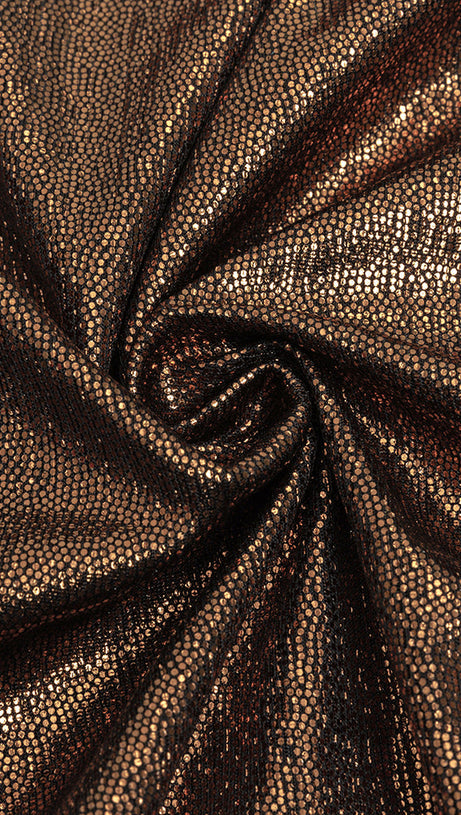 LONG SLEEVE CORSET SPARKLY MAXI DRESS IN BROWN