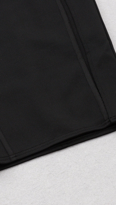 CUT OUT FRONT SPLIT THIGH BANDAGE DRESS