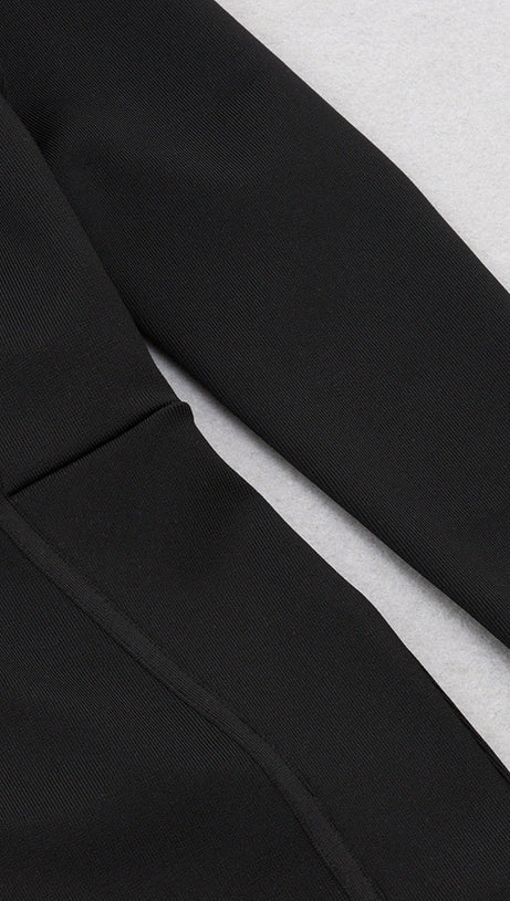 CUT OUT FRONT SPLIT THIGH BANDAGE DRESS