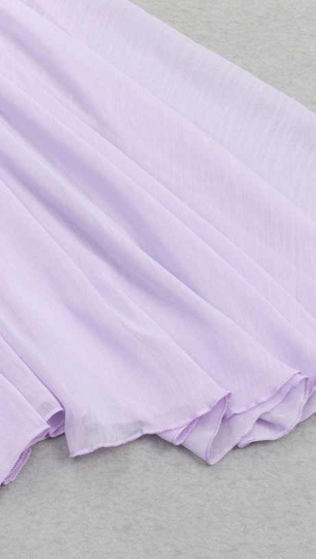 RUCHED RUFFLE TRIM MERMAID HEM BLOUSE SKIRT