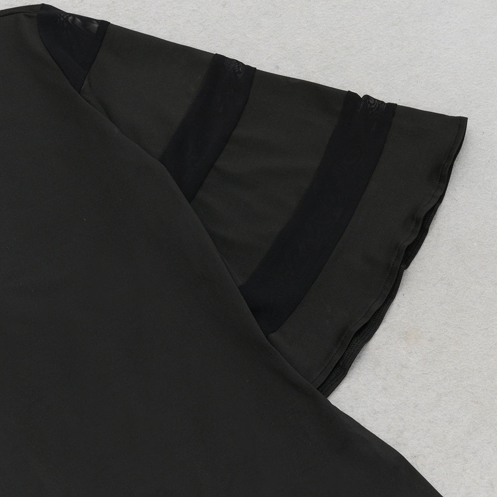 AIIZIE MESH SLEEVE SPLIT HEM FITTED DRESS - product image