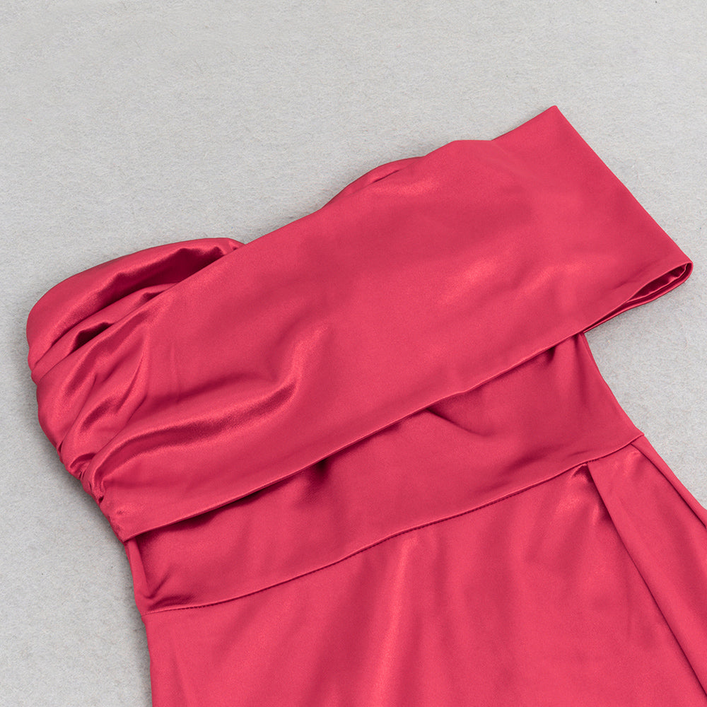 AIIZIE OFF-SHOULDER SOLID COLOR SLIM-FIT TUBE DRESS - product image