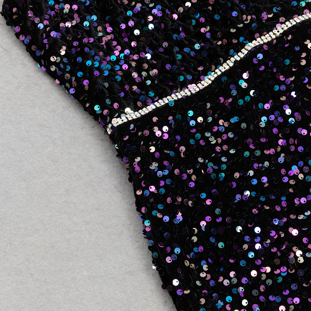 AIIZIE CRYSTAL-EMBELLISHED HALTER BODYCON MAXI DRESS - product image