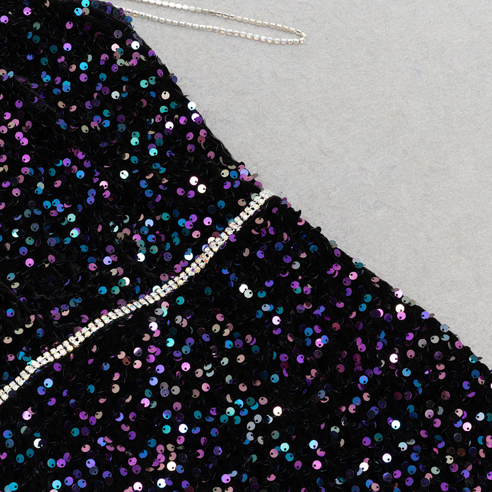 AIIZIE CRYSTAL-EMBELLISHED HALTER BODYCON MAXI DRESS - product image