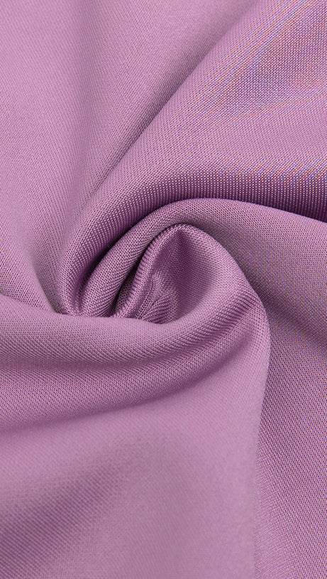 OFF-SHOULDER HIGH SPLIT RUFFLE MIDI DRESS