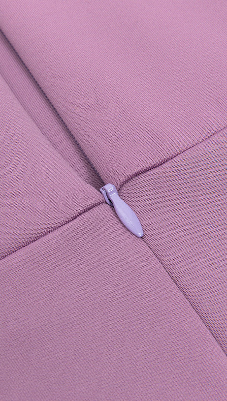 OFF-SHOULDER HIGH SPLIT RUFFLE MIDI DRESS