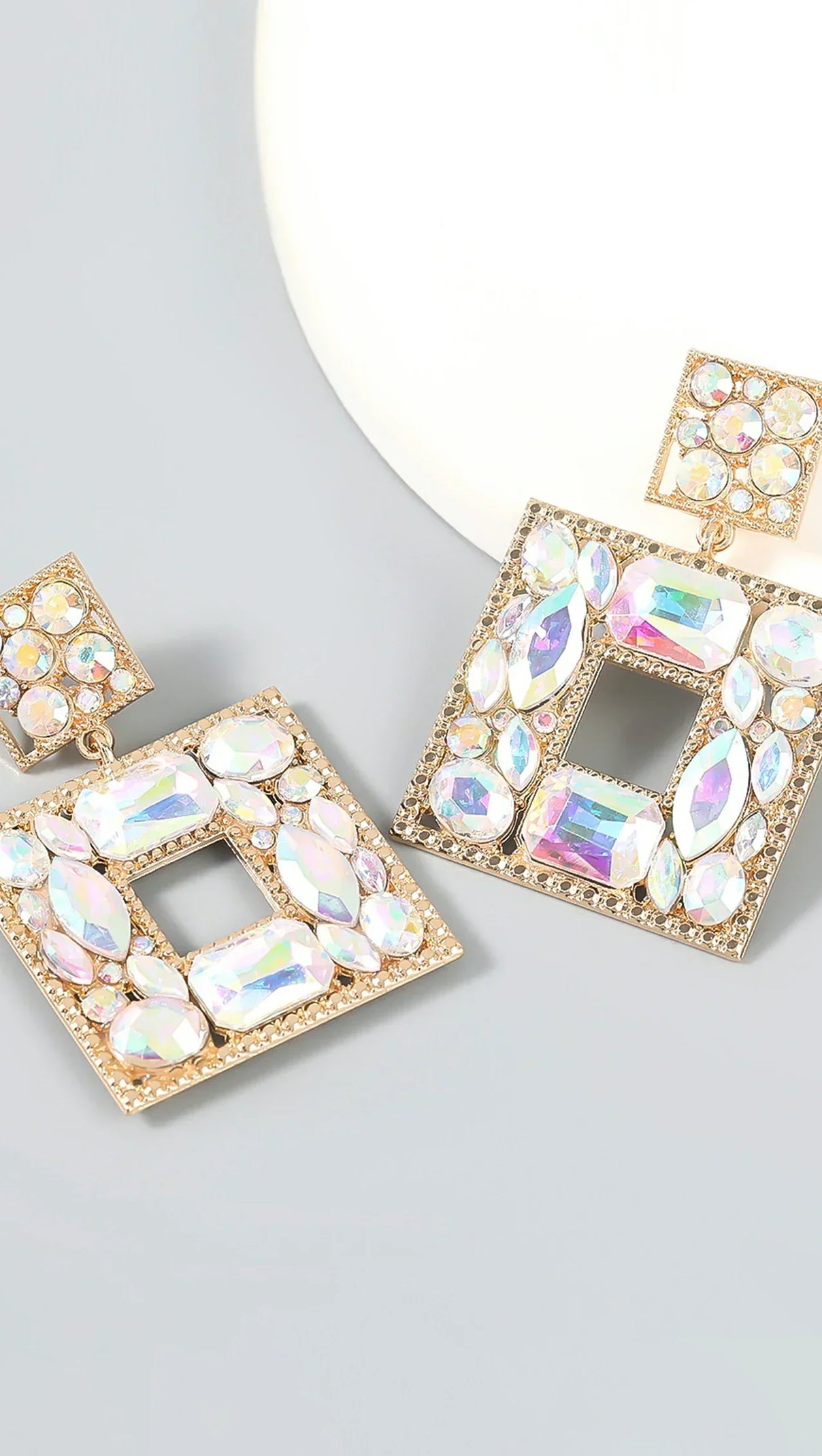 AIIZIE ANNELISE SQUARE CRYSTAL DIAMOND EARRINGS - product image