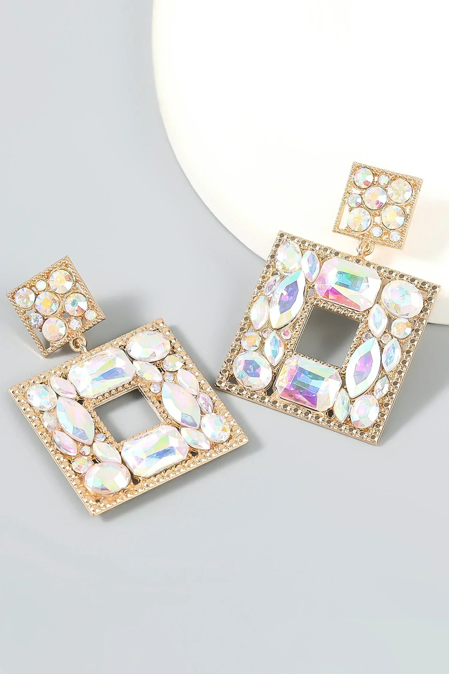 ORECCHINI ANNELISE SQUARE CON CRISTALLO E DIAMANTI