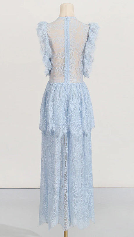 TIERED LACE MAXI DRESS