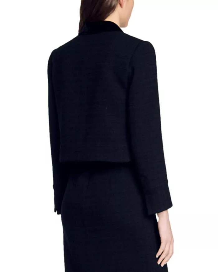 AIIZIE VIC CROPPED BLAZER IN BLACK - product image