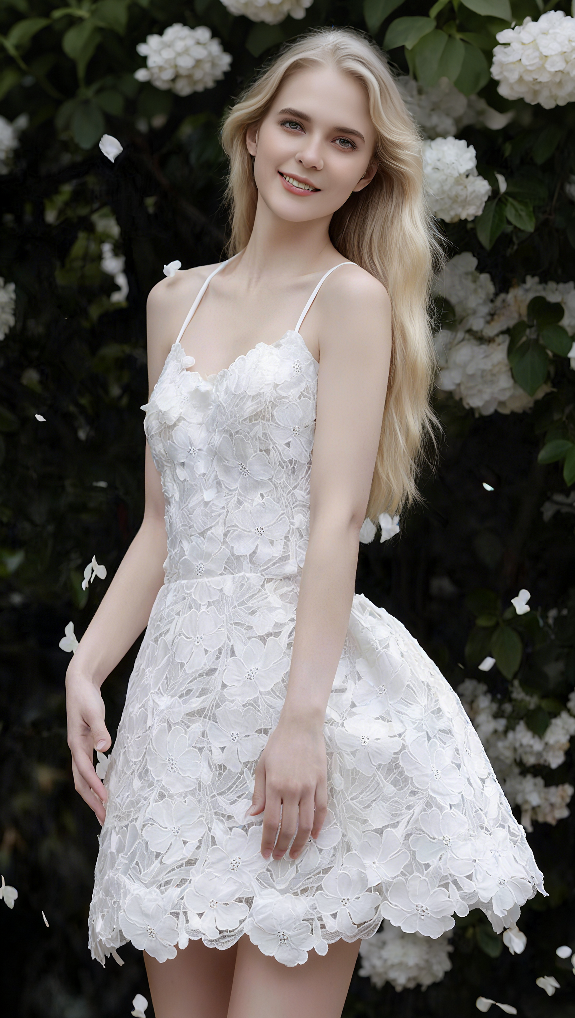 LACE STRAPLESS MINI DRESS IN WHITE