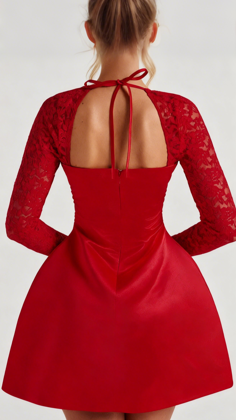 AIIZIE SADIE MINI DRESS - RED - product image
