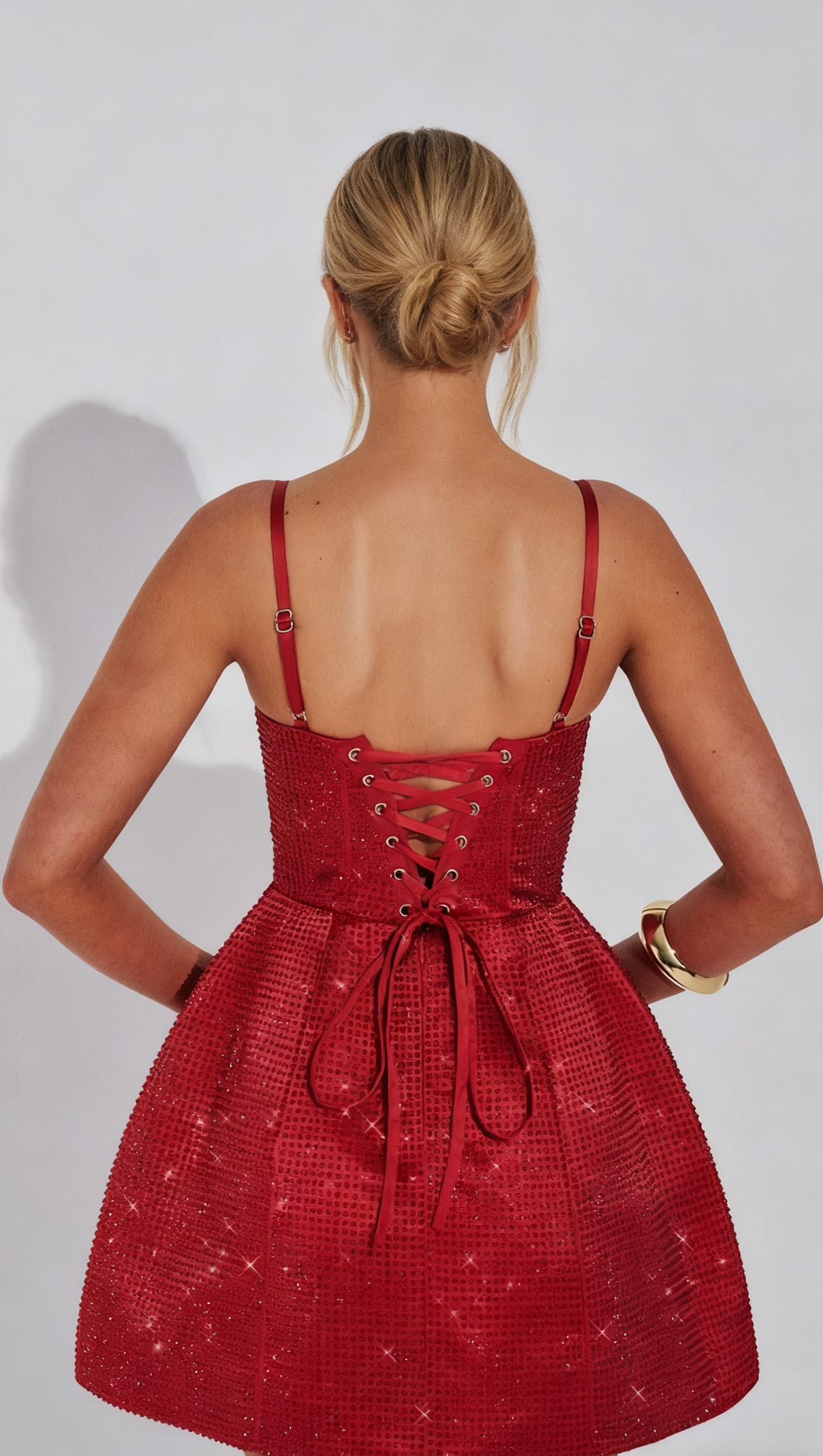 AIIZIE EMMA MINI DRESS - RED - product image