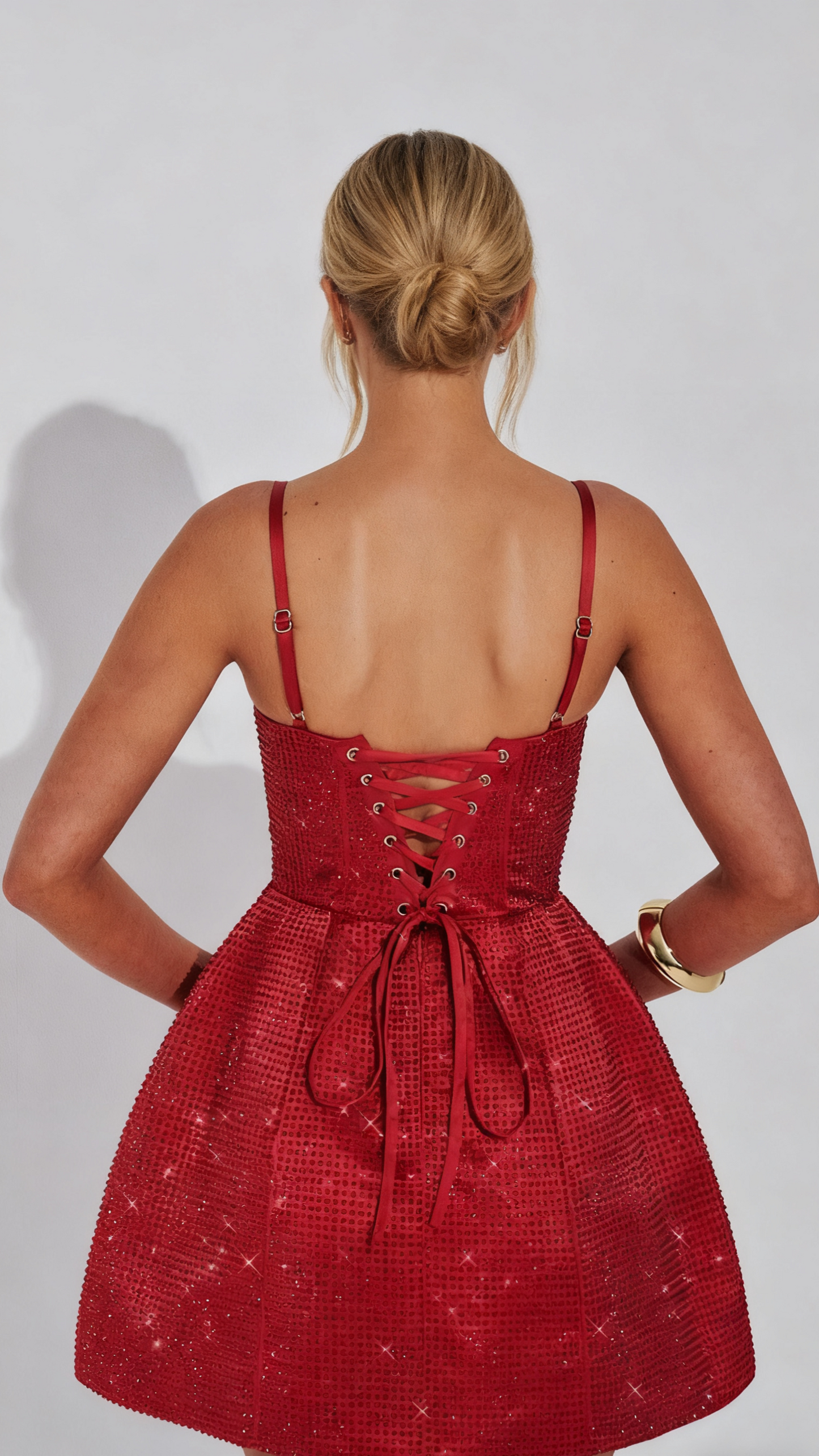 AIIZIE EMMA MINI DRESS - RED - product image
