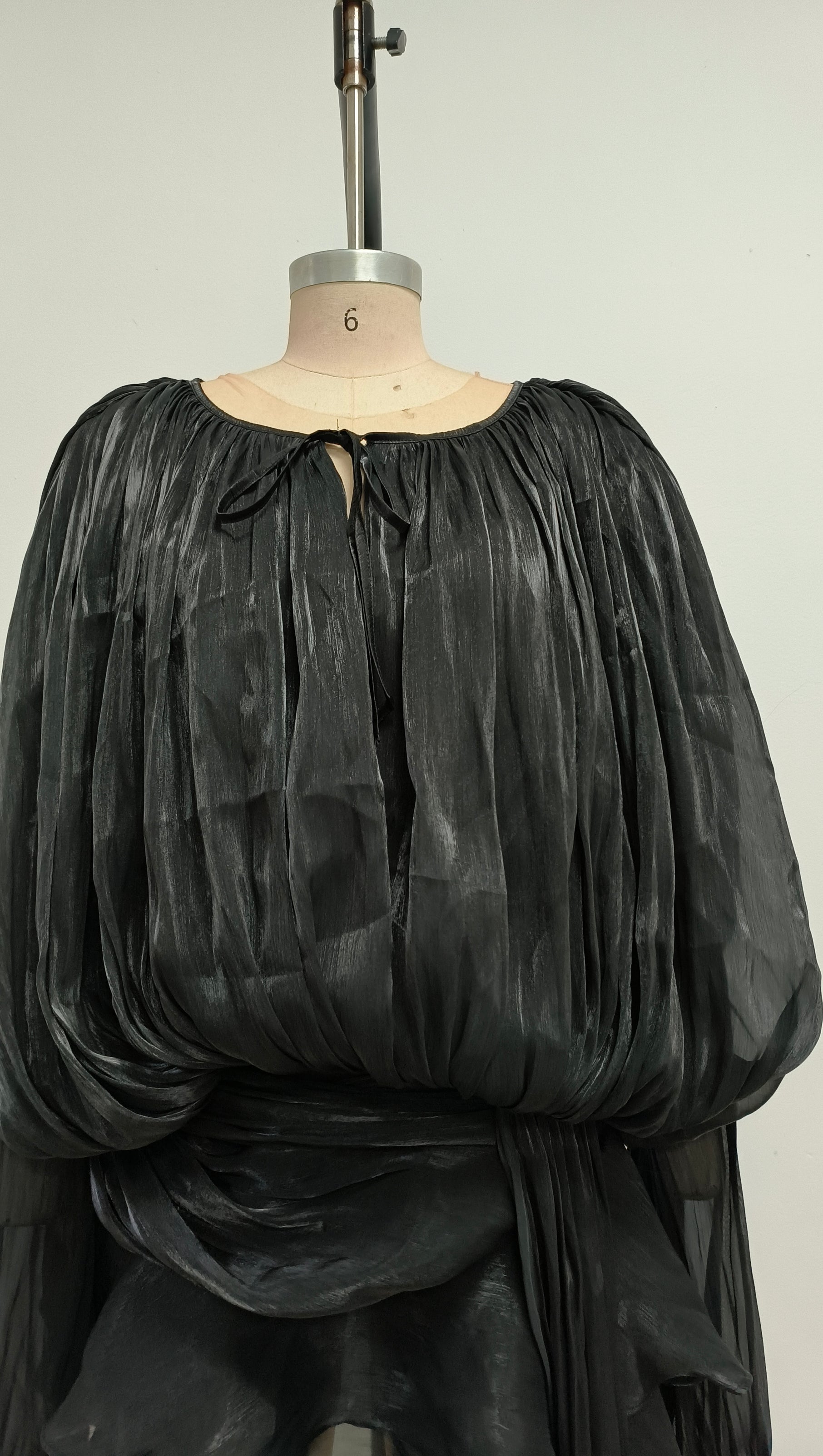 AIIZIE BLACK LONG SLEEVE TIE MINI DRESS - product image