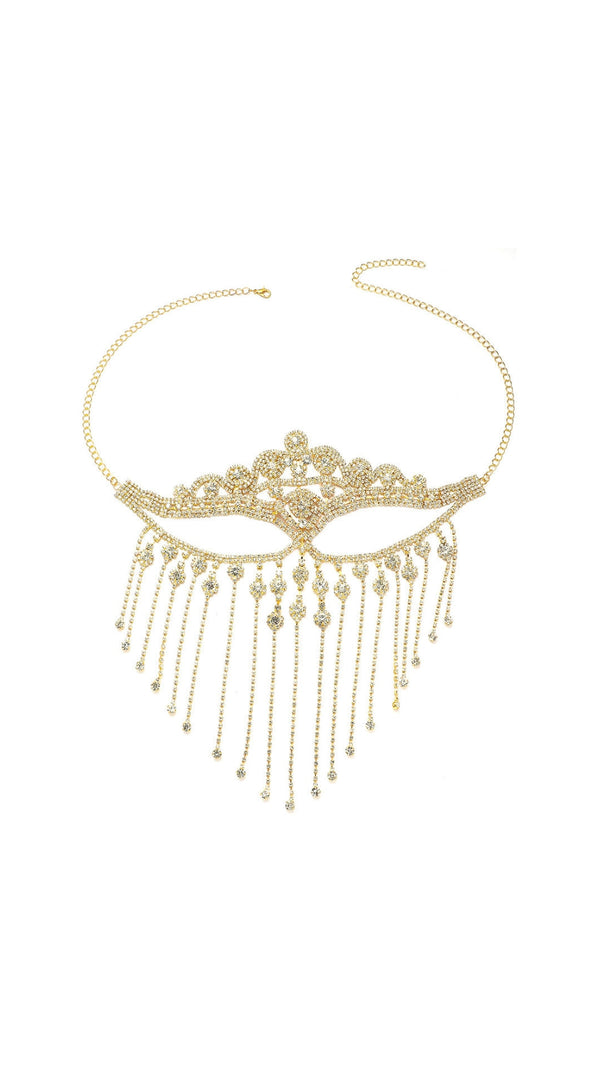 AIIZIE DUC GOLD RHINESTONE TASSEL MASK - product image