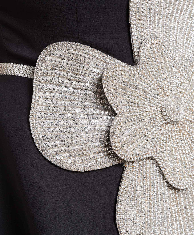 GUSTAVE SCHWARZES MINIKLEID MIT APPLIKATIONEN