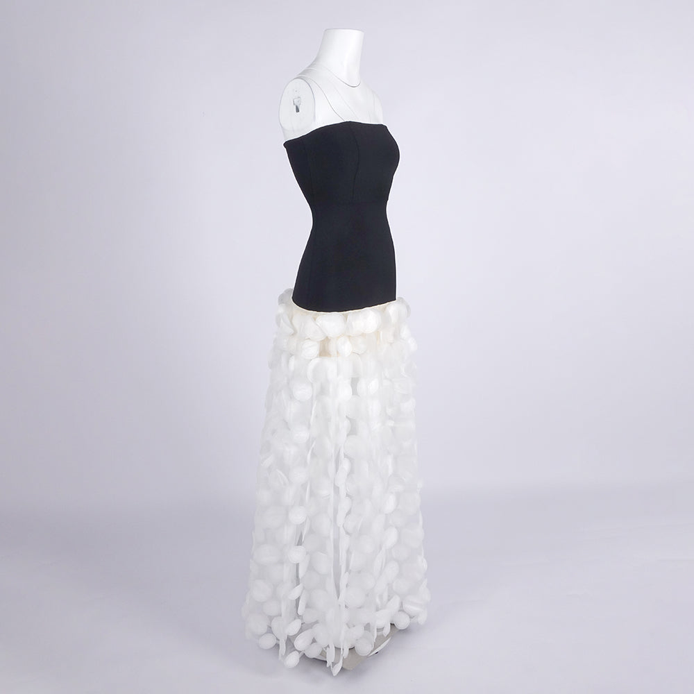 Trägerloses A-Linien-Maxikleid Weiß 