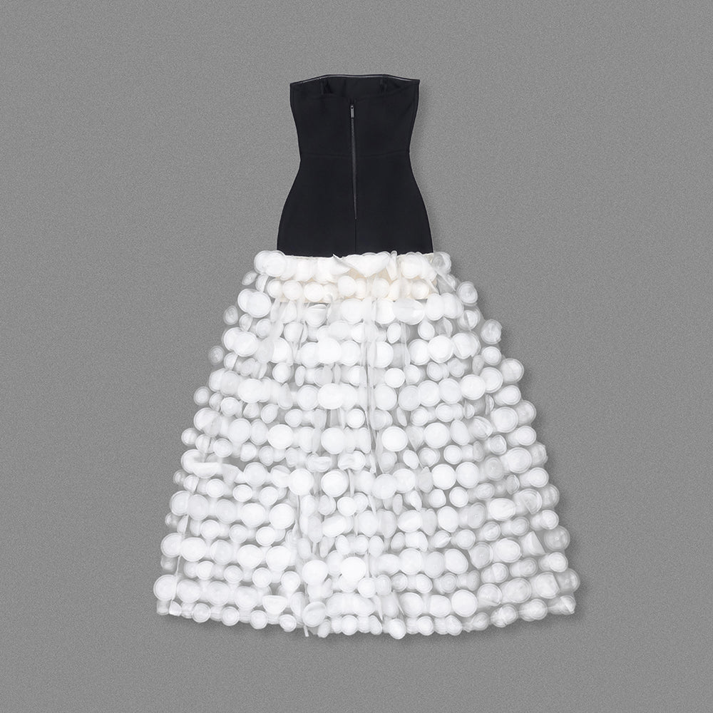 Trägerloses A-Linien-Maxikleid Weiß 