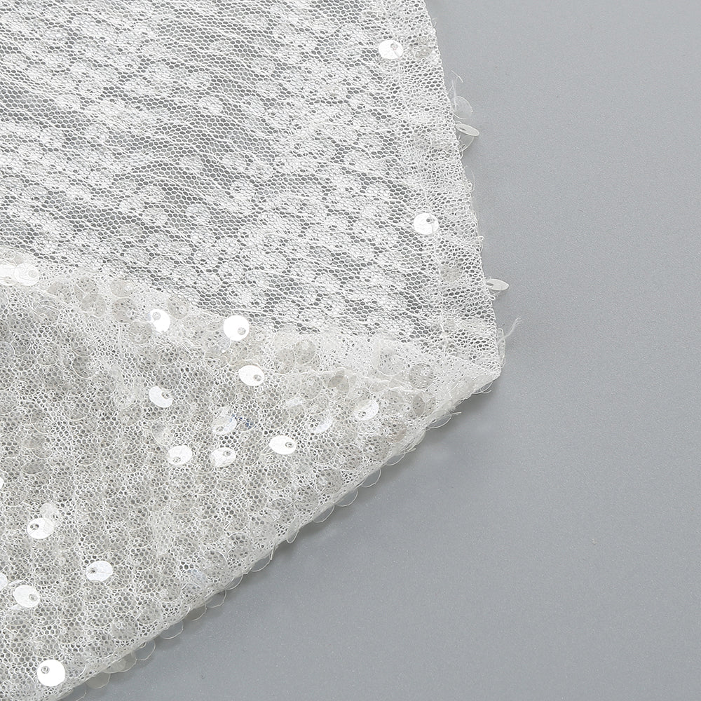 AIIZIE ELSA CRYSTAL EMBELLISHED SEQUIN MAXI DRESS IN WHITE - product image