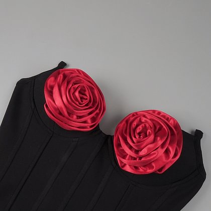 HIROSHI STRAPLESS FLOWER SKIRT SET