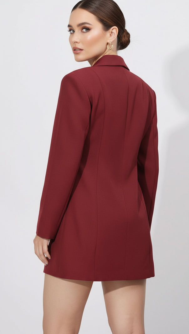 AIIZIE HAWA LUXE BELTED BLAZER DRESS - POWER DRESSING REDEFINED - product image