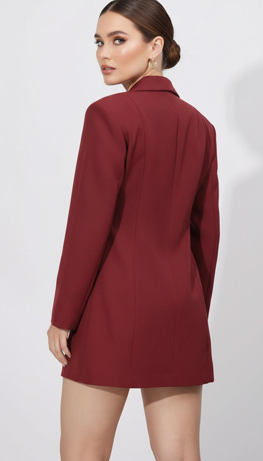 AIIZIE HAWA LUXE BELTED BLAZER DRESS - POWER DRESSING REDEFINED - product image