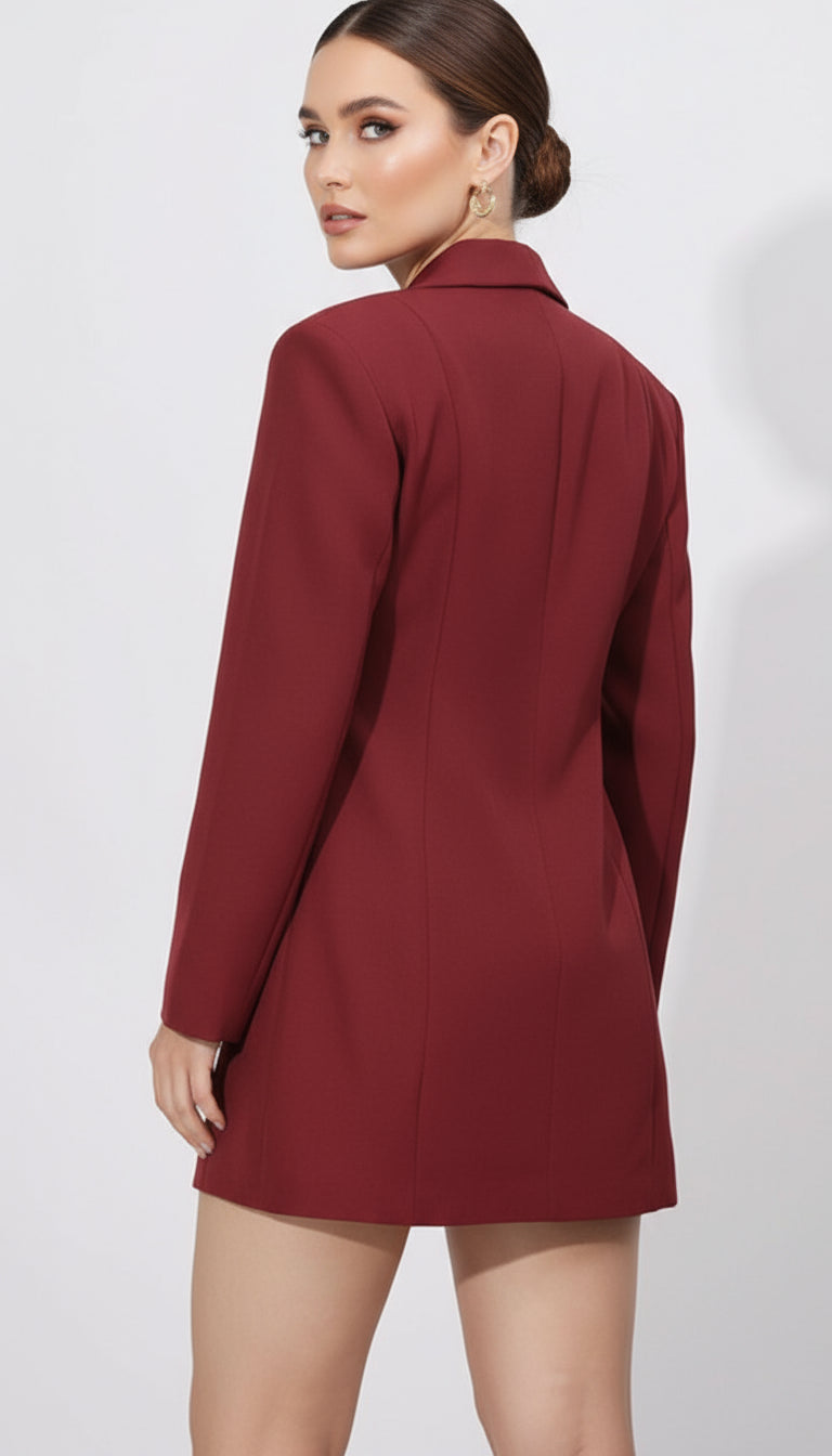 HAWA LUXE BELTED BLAZER DRESS - POWER DRESSING REDEFINED