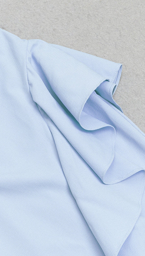 SINGLE SHOULDER SLEEVELESS IRREGULAR BAG BUTTOCK DRESS