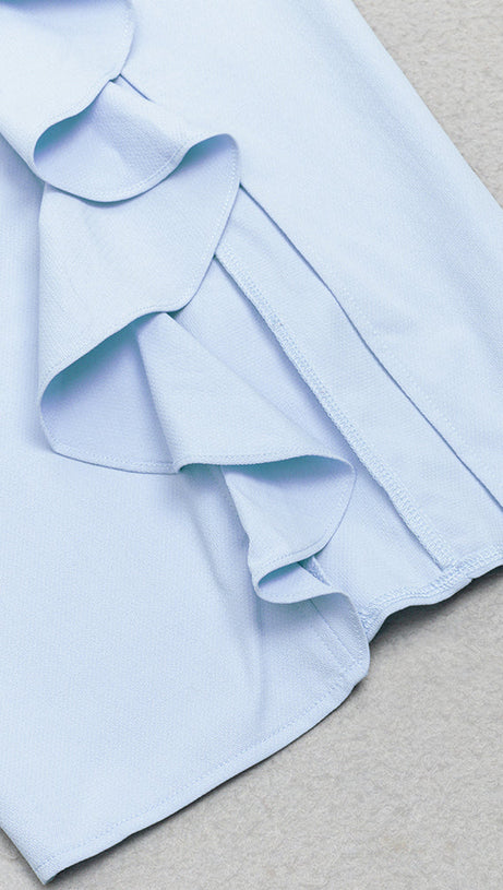 SINGLE SHOULDER SLEEVELESS IRREGULAR BAG BUTTOCK DRESS