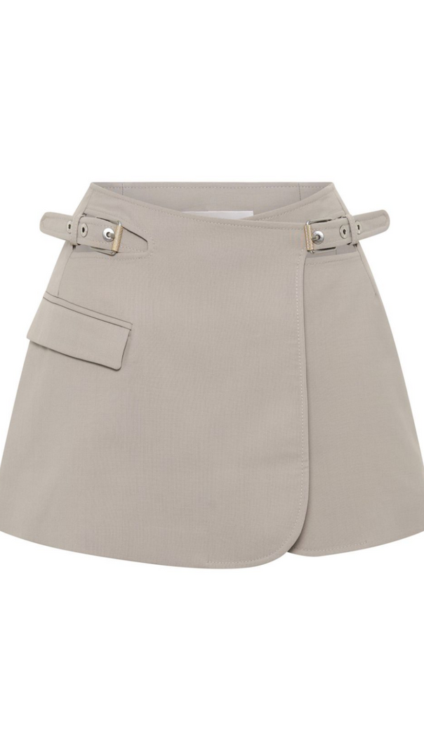AIIZIE JAYLA CROPPED CUTOUT BLAZER IN GREY - product image