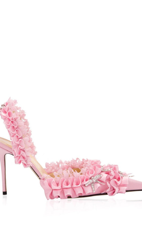 AIIZIE AVAH BOW-EMBELLISHED SLINGBACK PUMPS - PINK - product image