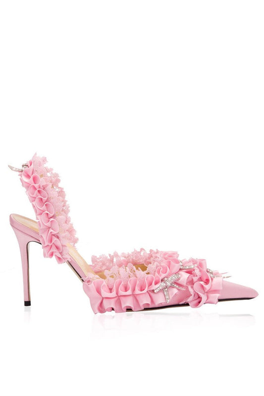 AIIZIE AVAH BOW-EMBELLISHED SLINGBACK PUMPS - PINK - product image