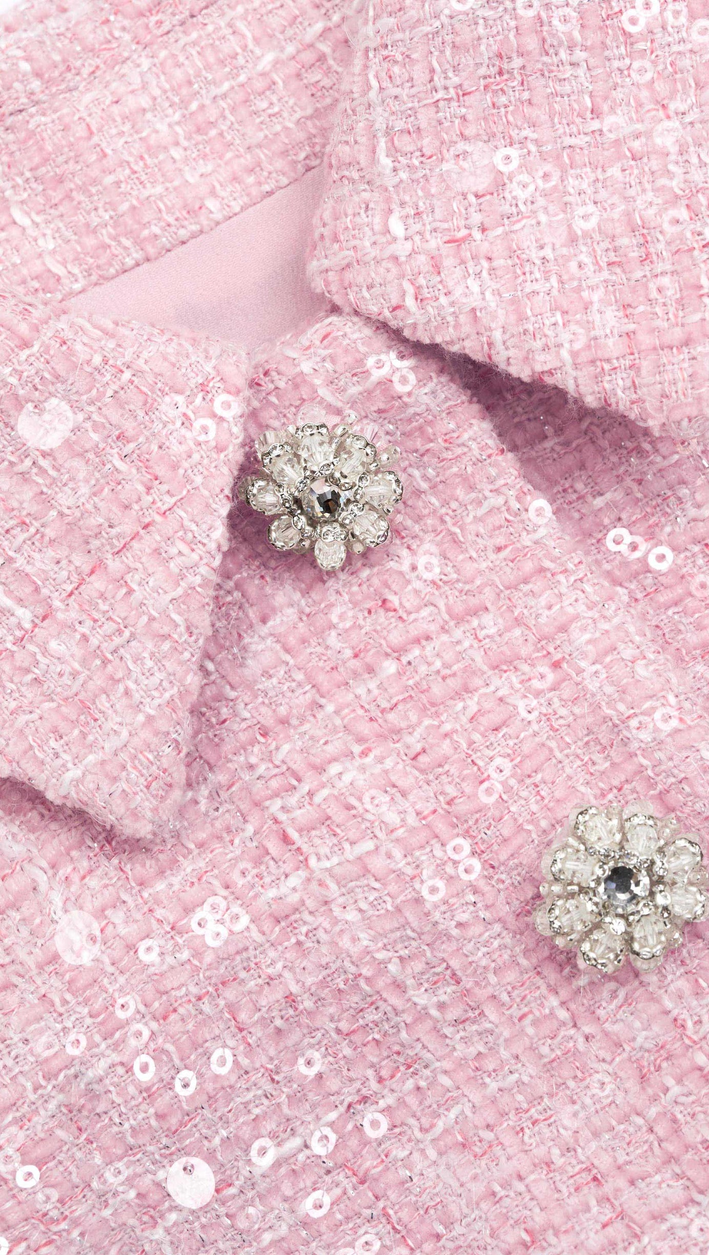 PINK BOUCLE TAILORED MINI DRESS