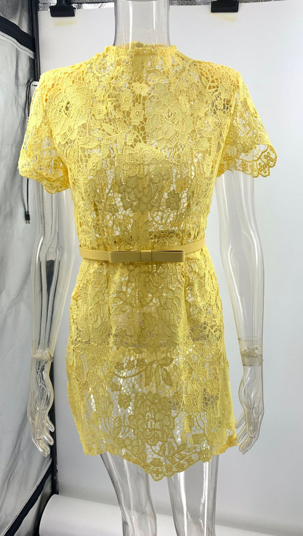 AIIZIE MILLY YELLOW MINI DRESS - product image
