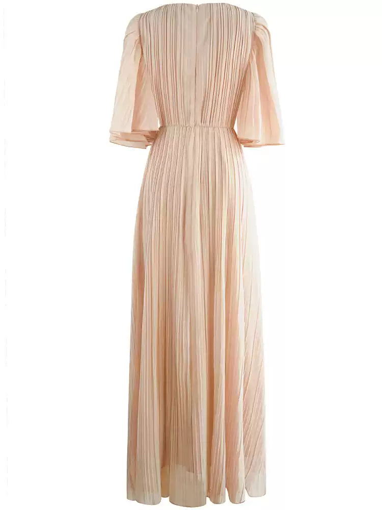 AIIZIE LOTUS ROOT ELEGANT V - NECK PLEATE MAXI DRESS - product image
