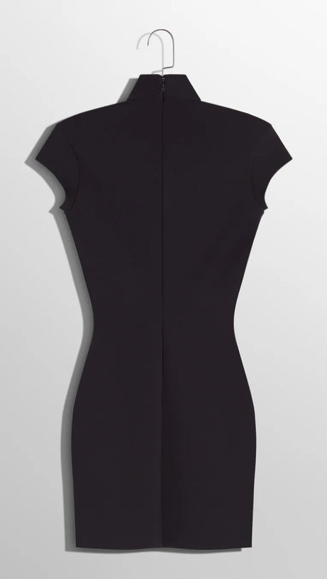 STAR CUT-OUT BODYCON MINI DRESS IN BLACK