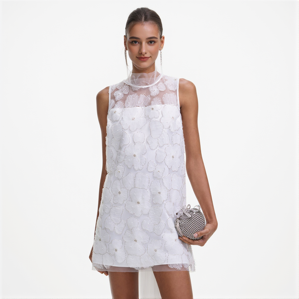 AIIZIE BEADED TULLE MINI DRESS - product image