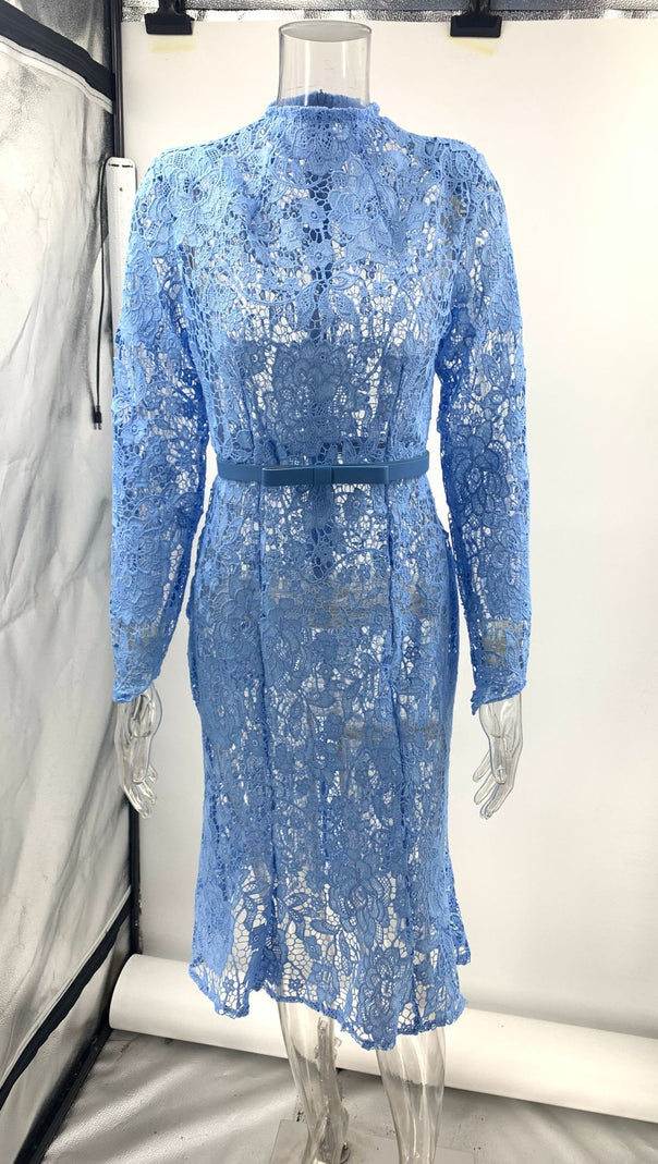 AIIZIE JULIETTE BLUE MIDI DRESS - product image
