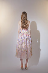 anna floral embroidery midi dress in pastel pink