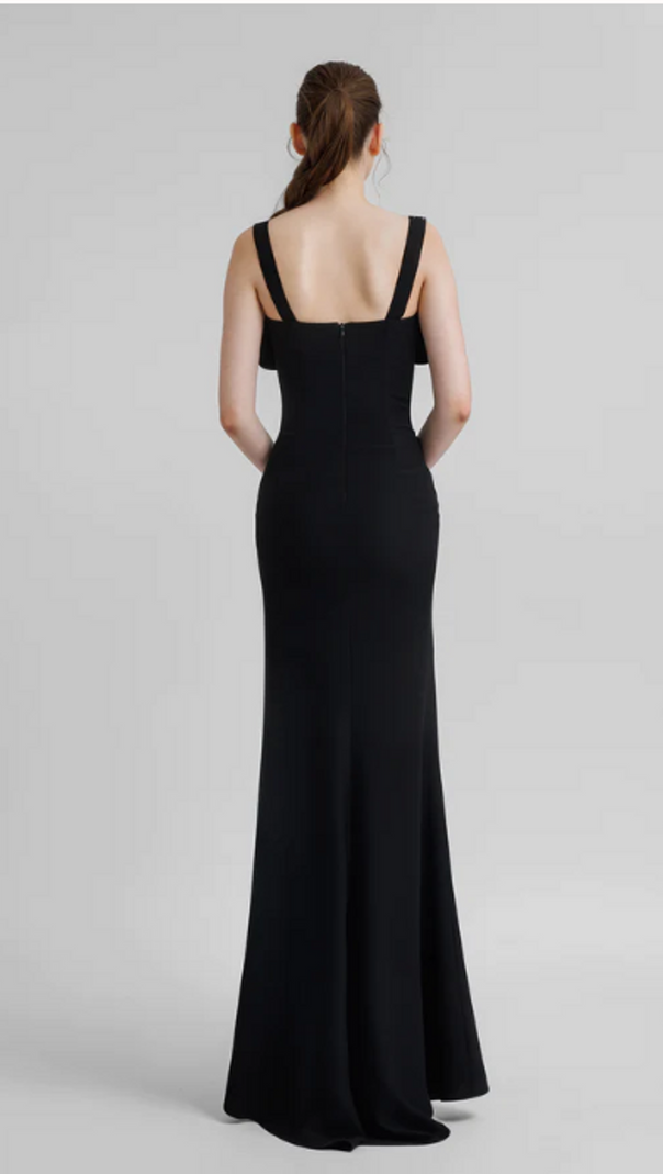 AIIZIE DANCIS SEE-THROUGH CORSET MAXI DRESS - BLACK - product image