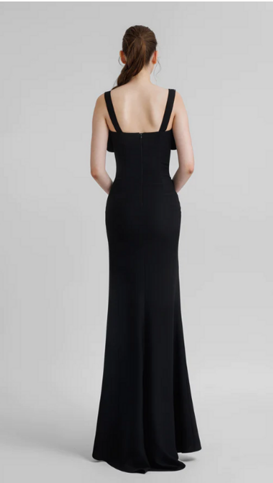 DANCIS SEE-THROUGH CORSET MAXI DRESS - BLACK