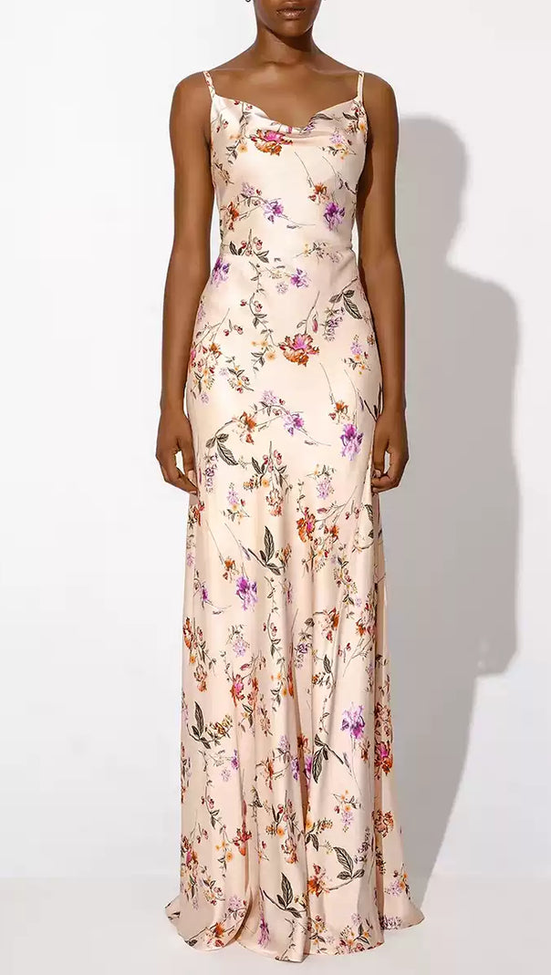 AIIZIE FLORAL PRINT SPAGHETTI STRAP MAXI DRESS - product image