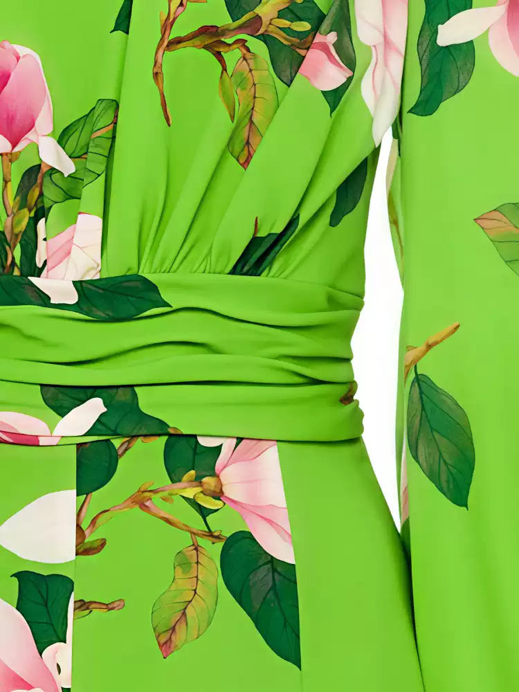 AIIZIE GREEN FLORAL LONG SLEEVE MAXI DRESS - product image