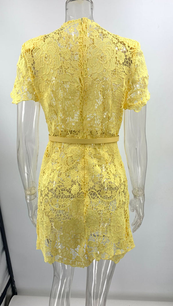 AIIZIE MILLY YELLOW MINI DRESS - product image