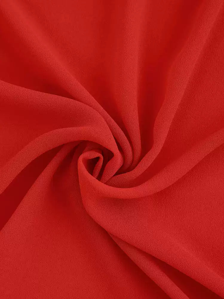 AIIZIE RED CHIFFON LONG WITH LACE RUFFLE SLEEVES MAXI DRESS - product image