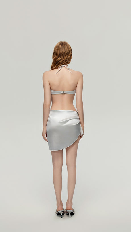 DARRAH WHITE PEARL THREE-PIECE SWIMSUIT