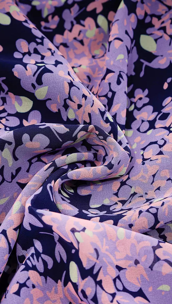 AIIZIE PURPLE ELEGANT FLORAL MAXI DRESS WITH HALTER NECK AND BOW - product image